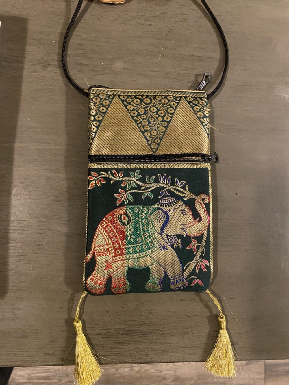 Handmade Indian Embroidered Elephant Crossbody Bag